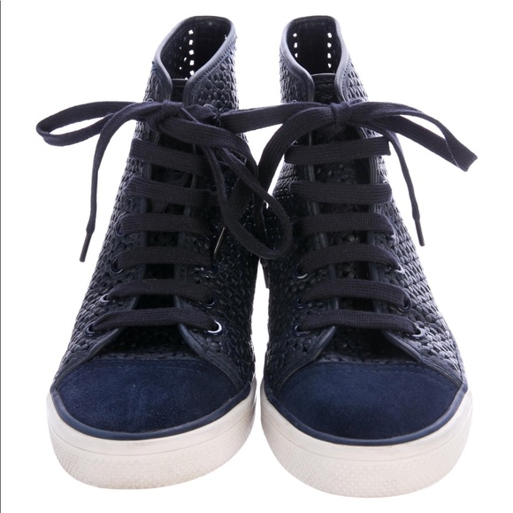 Tory Burch Laser cut out high top sneakers 7.5 - Picture 3 of 8